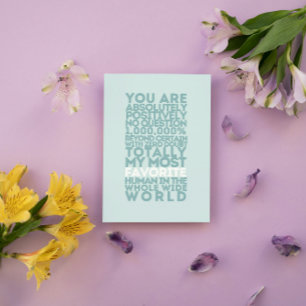 You Are My Favourite Human Thank You Card