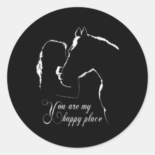 You Are My Happy Place Horse Classic Round Sticker