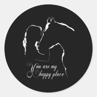 You Are My Happy Place Horse Classic Round Sticker
