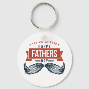 You Are My Hero Red Black Happy Father's Day Keychain