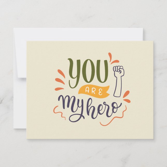 You are my hero ! RSVP card (Front)