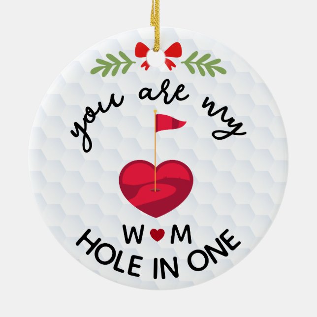 You Are My Hole in One Custom Initials Romantic Ceramic Ornament (Back)
