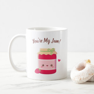 You Are My Jam, Cute Strawberry Jam Bottle Coffee Mug