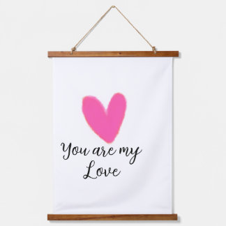 you are my love pink red heart watercolor kidretro hanging tapestry