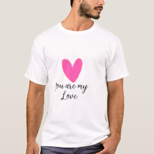 you are my love pink red heart watercolor kidretro T-Shirt