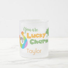 You are my lucky St Patricks Day Frosted Glass Coffee Mug