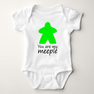 You are my meeple - green w. outline baby bodysuit