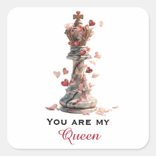 You Are My Queen Chess Art Square Sticker