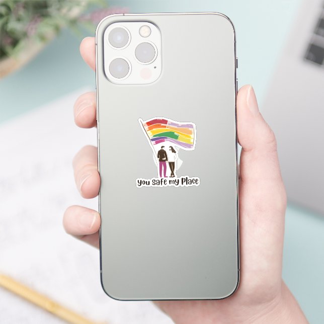 You Are My Safe Place – LGBTQ Pride Love Sticker (Phone)