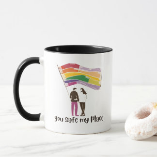 You Are My Safe Place – LGBTQ Pride Love Sticker Mug