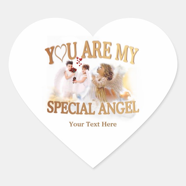 You Are My Special Angel – Customize It! Heart Sticker (Front)