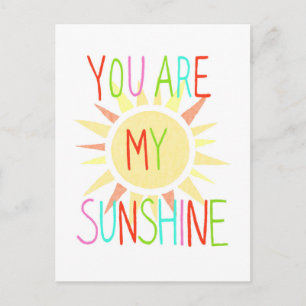 You Are My Sun Shine Postcard Happy Colourful Sunn