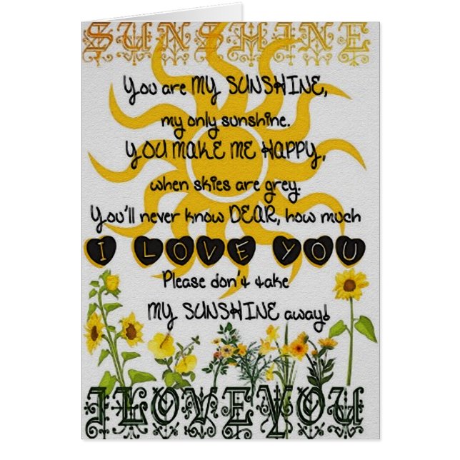 You are my sunshine (Front)