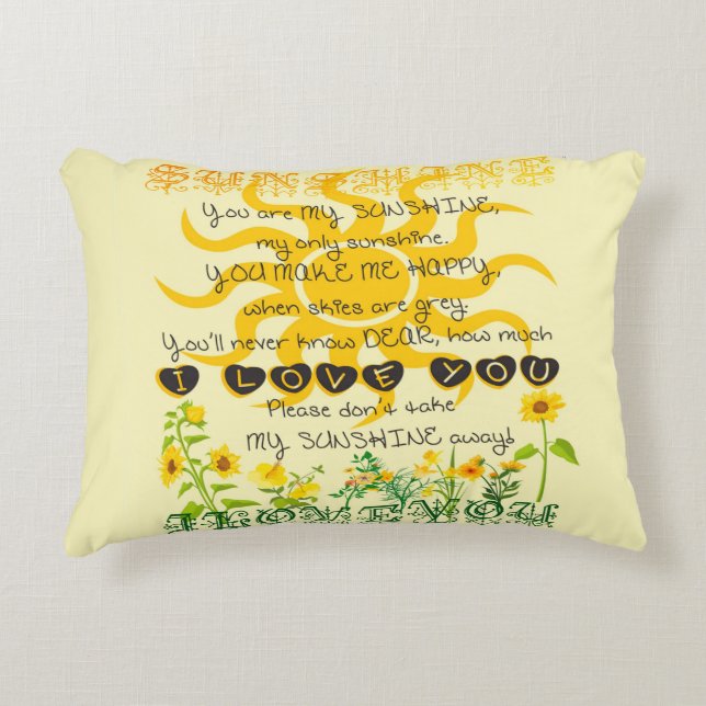 You Are My Sunshine Accent Pillow (Front)