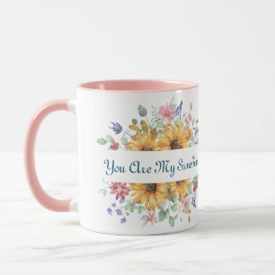 You Are My Sunshine and Sunflower Quote Mug
