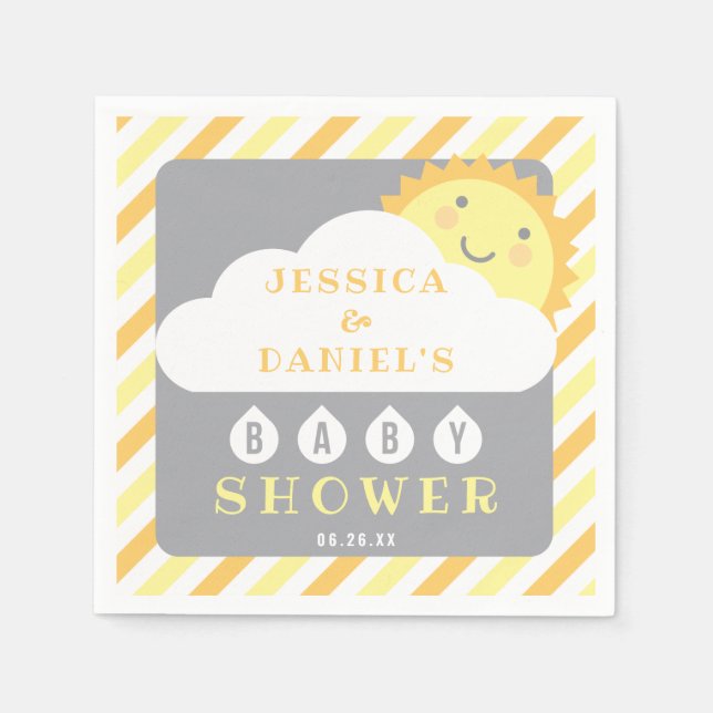 You Are My Sunshine Baby Shower Cocktail Napkin (Front)