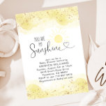 You Are My Sunshine Baby Shower Invitation<br><div class="desc">yellow watercolor. gold glitter</div>