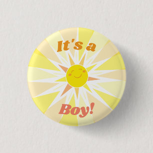 You are my Sunshine Baby Shower It's a Boy 1 Inch Round Button