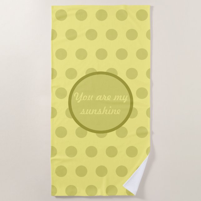 You Are My Sunshine Beach Towel (Butter Yellow) (Front)