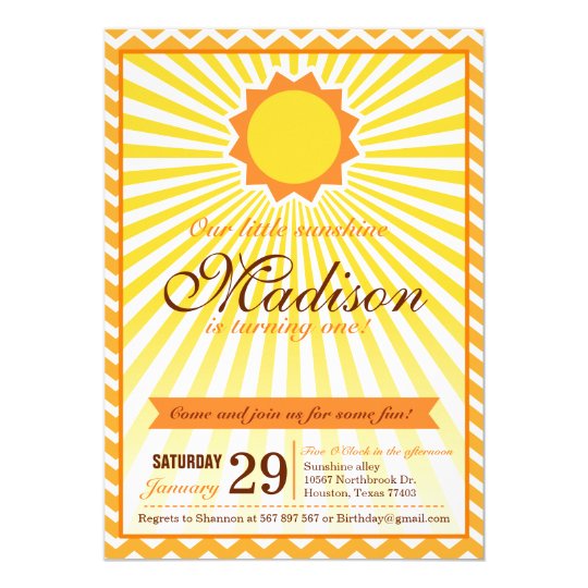 You are my Sunshine Birthday Party Invitation | Zazzle.ca