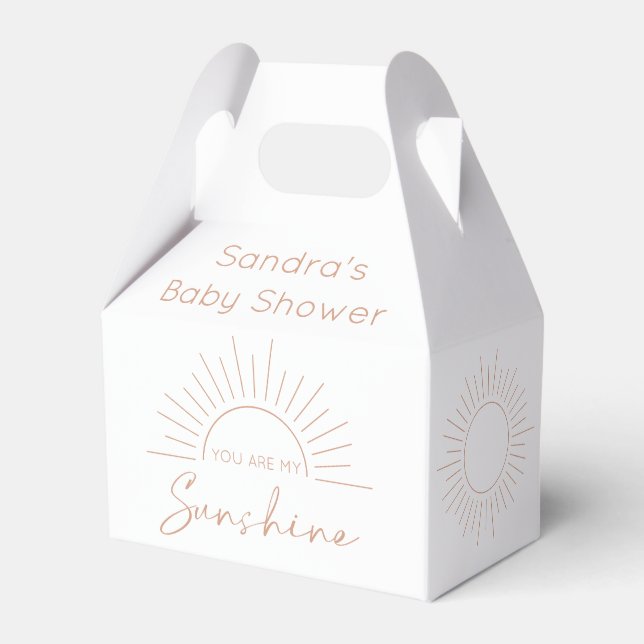 You Are My Sunshine Boho Baby Shower Favor Box (Front Side)
