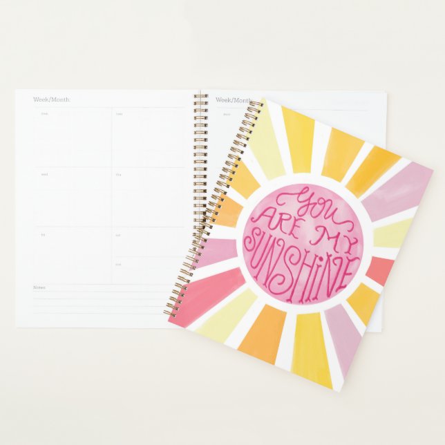 You Are My Sunshine Bright Watercolor Gift  Planner (Display)