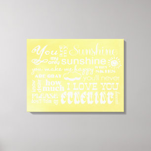 You Are My Sunshine Canvas Wall Art