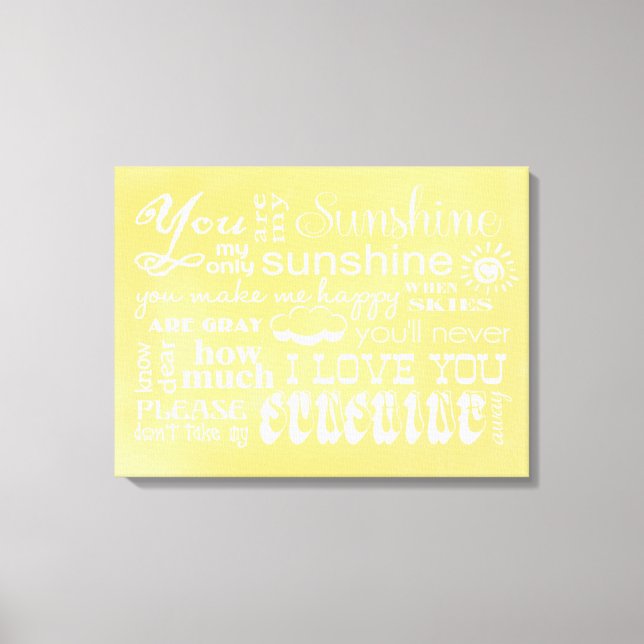 You Are My Sunshine Canvas Wall Art (Front)