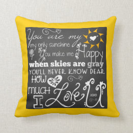 You Are My Sunshine Chalkboard Look Pillow