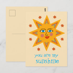You are my Sunshine Cheerful Sun CUSTOM Postcard