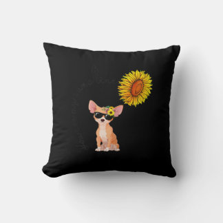 You Are My Sunshine Chihuahua Sunflower Chiahuahua Throw Pillow