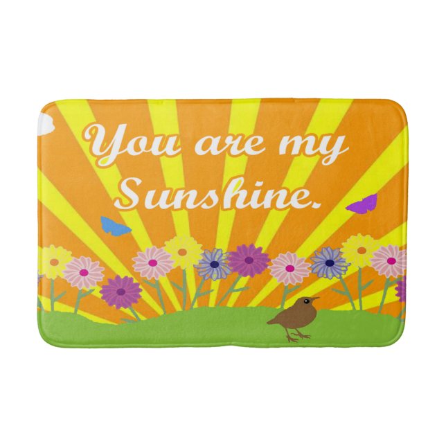 You Are My Sunshine Cute Bath Mat (Front)