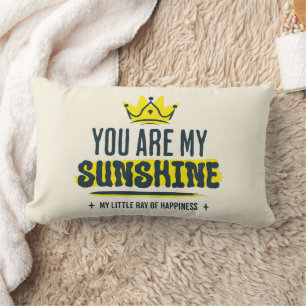 You Are My Sunshine Cute Inspirational Quote Lumbar Pillow
