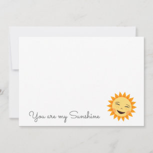 You are my sunshine cute sun flat notecards