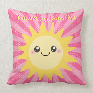 You are my Sunshine cute sun Throw Pillow