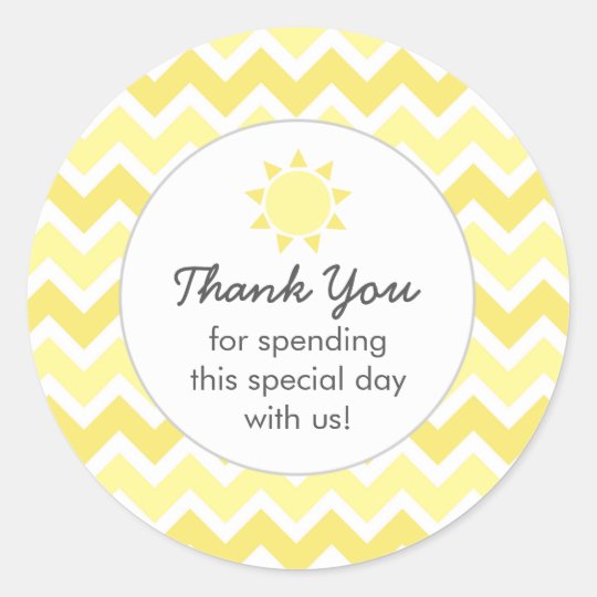 You are my sunshine favour bag thank you classic round sticker