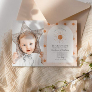 You Are My Sunshine First Birthday Photo  Invitation