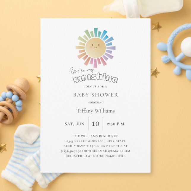 You Are My Sunshine Gender Neutral Baby Shower Invitation (Creator Uploaded)