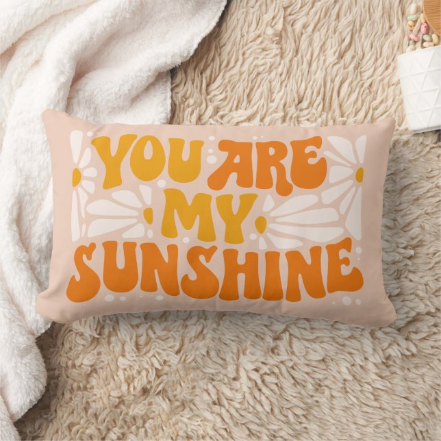 You Are My Sunshine Groovy Graphic Lumbar Pillow (Blanket)