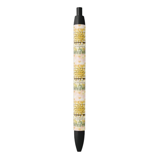 You Are My Sunshine Heart Black Ink Pen (Front Vertical)