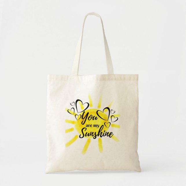 You Are My Sunshine Hearts Sun Tote Bag (Front)