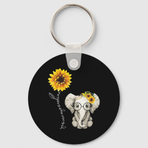 You Are My Sunshine Hippie Sunflower Elephant Gift Keychain