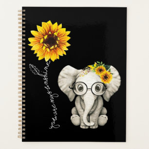 You Are My Sunshine Hippie Sunflower Elephant Planner