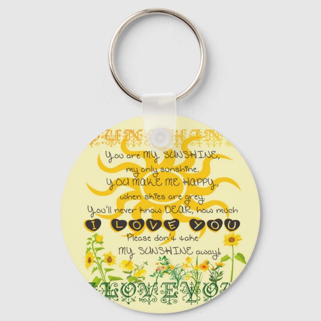 You are my Sunshine Keychain (Front)