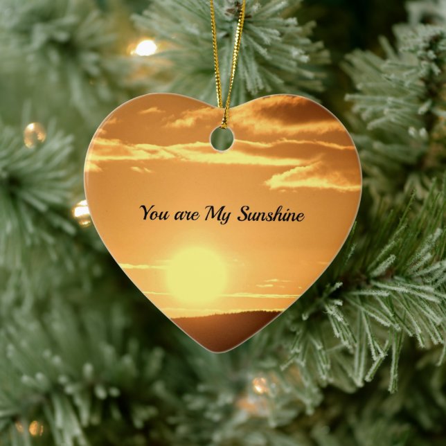 You are My Sunshine - Landscape with Rising Sun Ceramic Ornament (Tree)