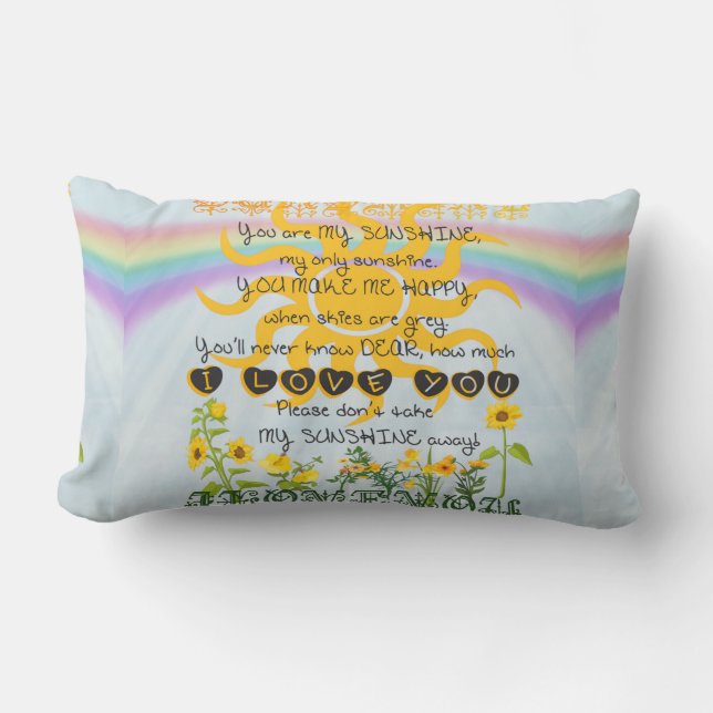 You Are My Sunshine Lumbar Pillow (Front)