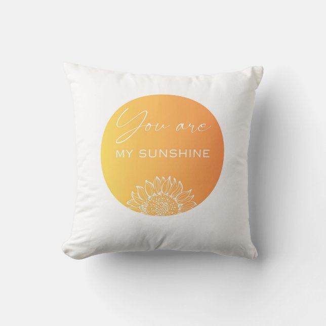 "You Are My Sunshine" Orange Circle Throw Pillow (Front)