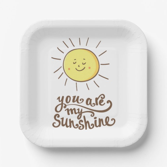 You Are My Sunshine Paper Plate (Front)