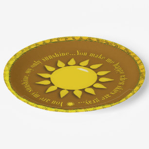 You Are My Sunshine Paper Plate