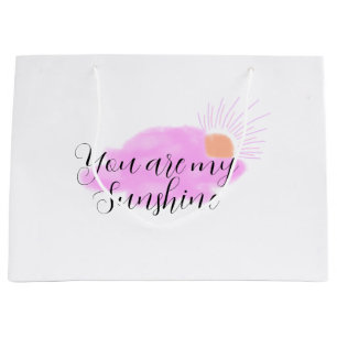 you are my sunshine pink purple sun rays clouds large gift bag